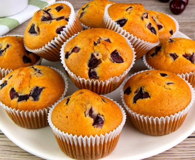 Muffins za cherry | Jarida la Mapishi